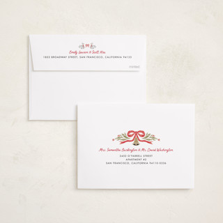 This is a stocking photo christmas cards with standard by Cindy Reynolds called swan carols printing on recycled smooth signature in standard