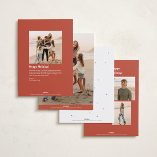 This is a cranberry photo christmas cards with standard by Lottie Aldarwish called frosted berries printing on recycled smooth signature in standard
