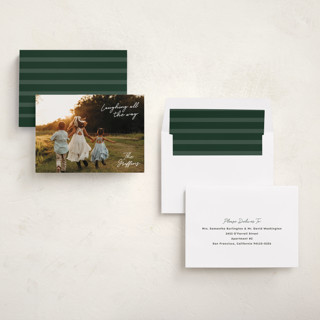 This is a snow photo christmas cards with standard by Lisa Assenmacher called simple nostalgia printing on recycled smooth signature in standard