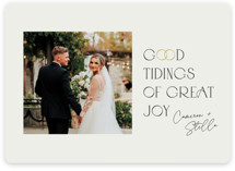 This is a white photo christmas card by Louise Kay called Tidings of Joy with standard printing on recycled smooth signature in standard.