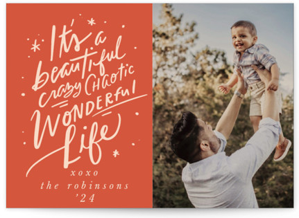 This is a candy photo christmas cards with standard by Hannah Williams called crazy beautiful life printing on recycled smooth signature in standard