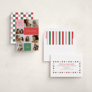This is a peppermint photo christmas cards with standard by Olivia Williams called festive collage printing on recycled smooth signature in standard