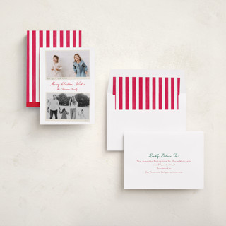 This is a stocking photo christmas cards with standard by Ashlee Townsend called vintage snapshots printing on recycled smooth signature in standard