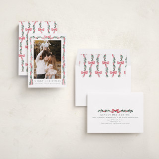 This is a wreath photo christmas cards with standard by Petra Kern called festival printing on recycled smooth signature in standard