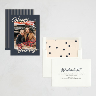 This is a jean photo christmas cards with standard by Pixel and Hank called the classic printing on recycled smooth signature in standard