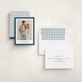 This is a glacier photo christmas cards with standard by Carolyn MacLaren called ribbon frame printing on recycled smooth signature in standard