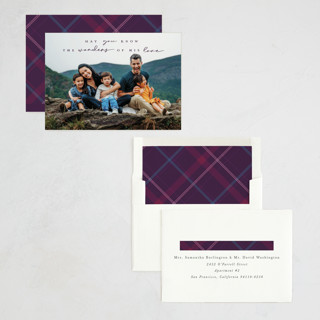 This is a mulberry photo christmas cards with standard by Hudson meet Rose called - wonders of his love - printing on recycled smooth signature in standard