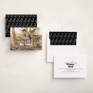 This is a snowy night photo christmas cards with standard by Itsy Belle Studio called we tried. printing on recycled smooth signature in standard