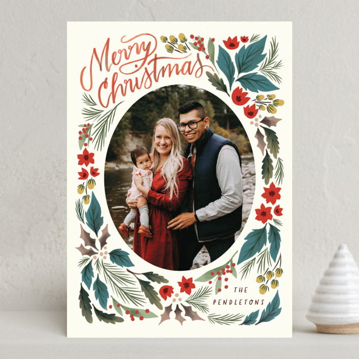 "Joyful foliage" - Christmas Photo Cards in Blue Spruce by Grae.