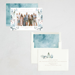 This is a ice photo christmas cards with standard by Petra Kern called heavenly forest printing on recycled smooth signature in standard