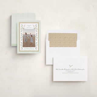 This is a pine photo christmas cards with standard by Bayberry Kate called woven pine printing on recycled smooth signature in standard