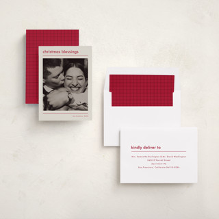 This is a vanilla photo christmas cards with standard by Stacey Meacham called modern blessing printing on recycled smooth signature in standard