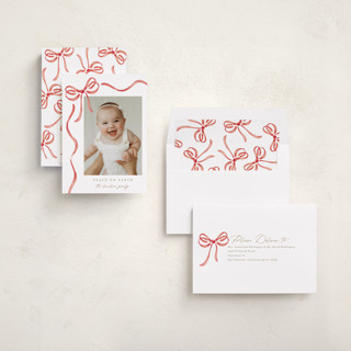 This is a santa photo christmas cards with standard by Jackie Crawford called watercolor bow printing on recycled smooth signature in standard
