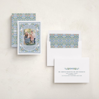 This is a frost photo christmas cards with standard by Paper Sun Studio called charming dove border printing on recycled smooth signature in standard