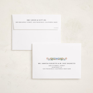 This is a forest photo christmas cards with standard by Paper Sun Studio called charming dove border printing on recycled smooth signature in standard