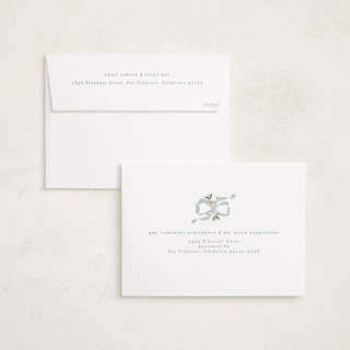 This is a blue spruce photo christmas cards with standard by Ana de Sousa called ribbon of grace printing on recycled smooth signature in standard