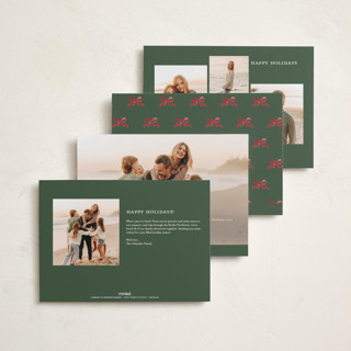 This is a berry photo christmas cards with standard by Itsy Belle Studio called botanical blessings printing on recycled smooth signature in standard
