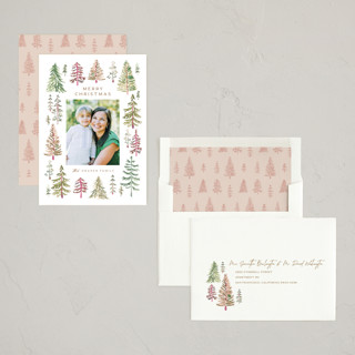 This is a snow photo christmas cards with standard by Amy Kross called the woods printing on recycled smooth signature in standard