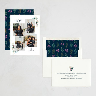 This is a grape photo christmas cards with standard by Chris Griffith called holiday gala printing on recycled smooth signature in standard