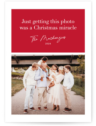 This is a santa's underpants photo christmas cards with standard by Hudson meet Rose called a christmas miracle printing on recycled smooth signature in standard