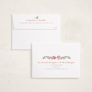This is a peppermint photo christmas cards with standard by Leah Bisch called arch garland printing on recycled smooth signature in standard