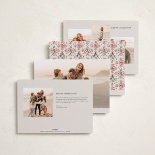 This is a cranberry photo christmas cards with standard by Paper Sun Studio called festive folk frame printing on recycled smooth signature in standard