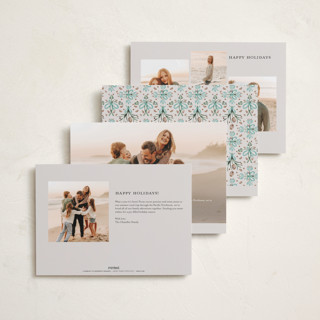 This is a aqua photo christmas cards with standard by Paper Sun Studio called festive folk frame printing on recycled smooth signature in standard