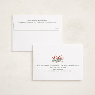 This is a cranberry photo christmas cards with standard by Paper Sun Studio called festive folk frame printing on recycled smooth signature in standard
