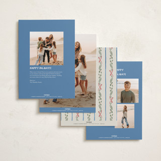 This is a porcelain photo christmas cards with standard by Chris Griffith called holiday gingham printing on recycled smooth signature in standard