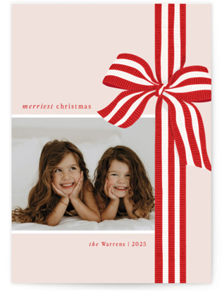 Ribbon Wrapped Christmas Photo Cards