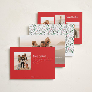 This is a crimson photo christmas cards with standard by Susan Moyal called festive vine printing on recycled smooth signature in standard