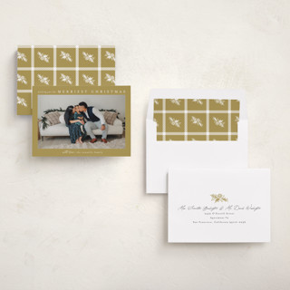This is a butterscotch photo christmas cards with standard by Chris Griffith called frame of happiness printing on recycled smooth signature in standard