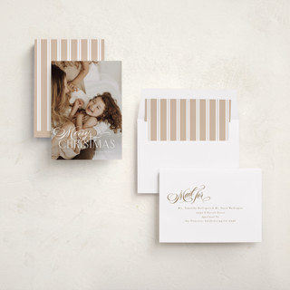 This is a milk and cookies photo christmas cards with standard by Lisa McLean called swash cross printing on recycled smooth signature in standard