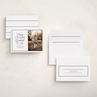 This is a snowfall photo christmas cards with standard by Nicole Walsh called goodwill to all printing on recycled smooth signature in standard
