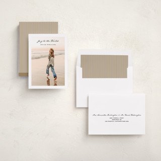 This is a onyx photo christmas cards with standard by Benita Crandall called joyeux printing on recycled smooth signature in standard
