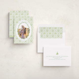 This is a forest photo christmas cards with standard by Bayberry Kate called chintz printing on recycled smooth signature in standard