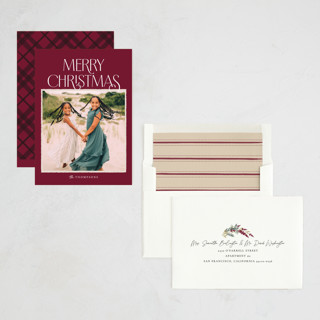 This is a sugar plum photo christmas cards with standard by Robert and Stella called frances printing on recycled smooth signature in standard