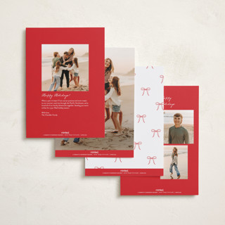 This is a berry photo christmas cards with standard by Kelly Schmidt called love bow printing on recycled smooth signature in standard