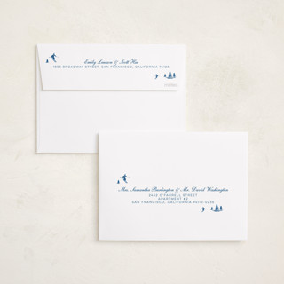 This is a blue jay photo christmas cards with standard by Jen Ramsey called ski time printing on recycled smooth signature in standard