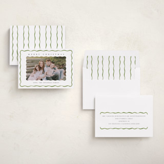 This is a fern photo christmas cards with standard by Chris Griffith called holiday fringe printing on recycled smooth signature in standard