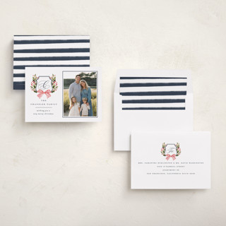 This is a night photo christmas cards with standard by Brooke Chandler called classic merry crest printing on recycled smooth signature in standard