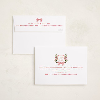 This is a holly berry photo christmas cards with standard by Brooke Chandler called classic merry crest printing on recycled smooth signature in standard