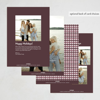 This is a sugar plum photo christmas cards with standard by Ekko Studio called tattersall printing on recycled smooth signature in standard