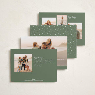 This is a snowfall photo christmas cards with standard by Karidy Walker called cheerful script printing on recycled smooth signature in standard
