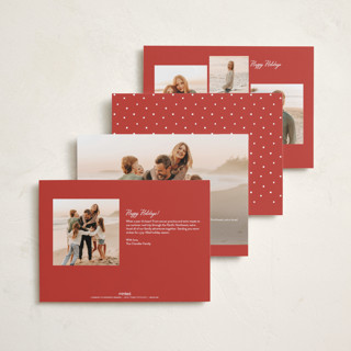 This is a crimson photo christmas cards with standard by Karidy Walker called cheerful script printing on recycled smooth signature in standard