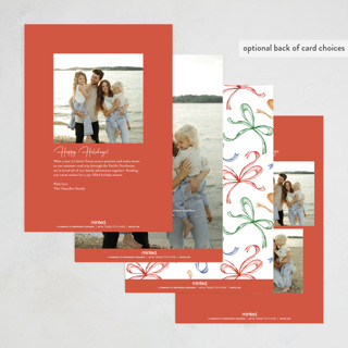 This is a fruitcake photo christmas cards with standard by Paper Sun Studio called baubles and bows printing on recycled smooth signature in standard