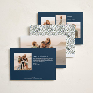 This is a winter berry photo christmas cards with standard by Susan Moyal called holly & pine printing on recycled smooth signature in standard