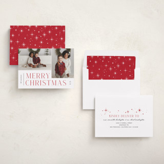 This is a holly berry photo christmas cards with standard by Pixel and Hank called pair printing on recycled smooth signature in standard