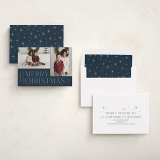 This is a blueberry photo christmas cards with standard by Pixel and Hank called pair printing on recycled smooth signature in standard