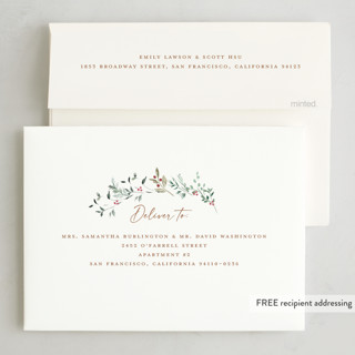 This is a tinsel photo christmas cards with standard by Petra Kern called keepsake wreath printing on recycled smooth signature in standard